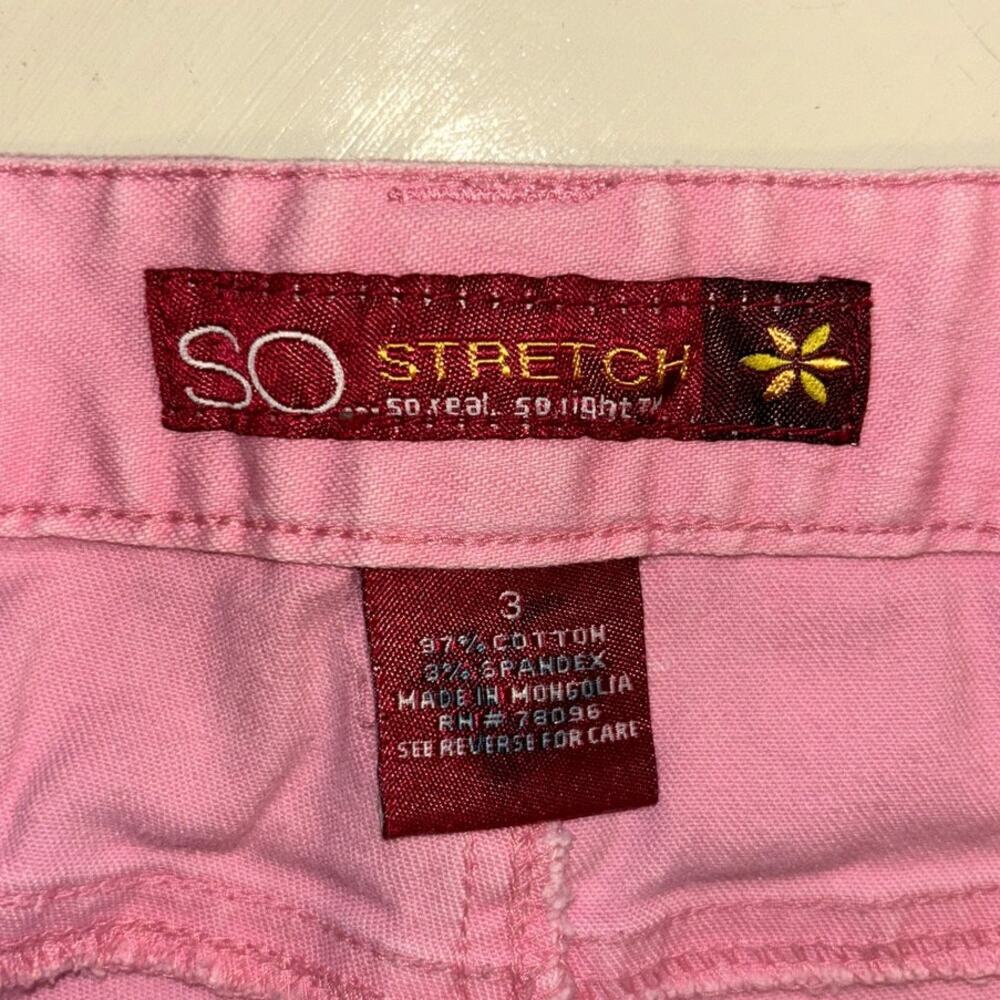 Vintage So Low Rise Jean Shorts Pink Denim Size 3 Trendy Trashy Y2k Summer - Picture 3 of 3